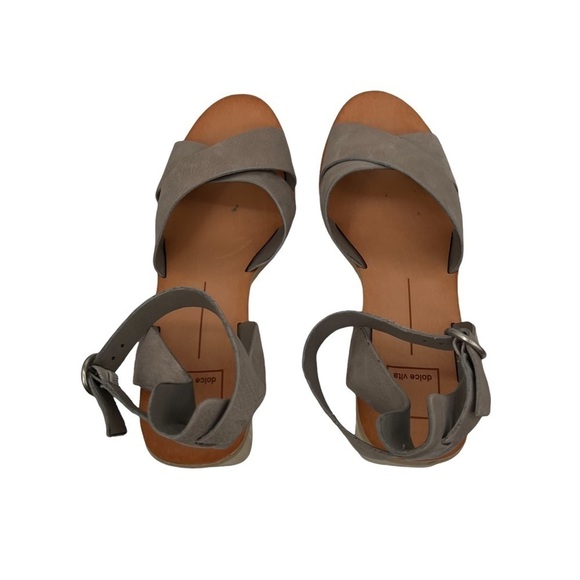 Dolce Vita Tan Ankle Strap Wood Block Heeled Sandals Size 10 Women's - Picture 5 of 9